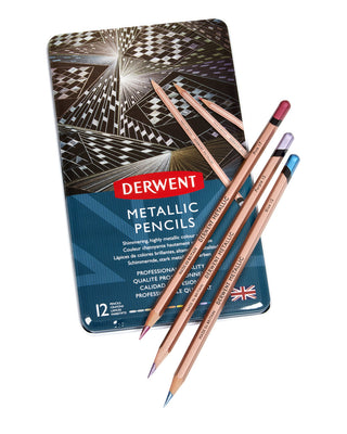 Derwent Metallic Pencils 12 Tin