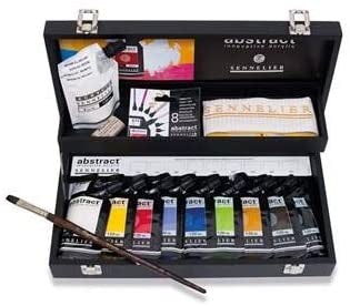 Sennelier Abstract Acrylic Black Wooden Box Set (9 x 120ml Colours & Accessories)
