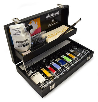 Sennelier Abstract Acrylic Black Wooden Box Set (9 x 120ml Colours & Accessories)