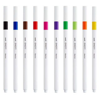 Uni Emott Fineliner Pen Set of 10 Colours