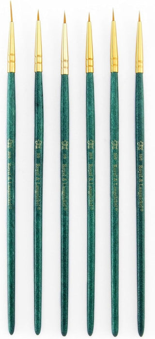 Royal & Langnickel Gold Taklon Fine Detail Paint Brush Set of 6