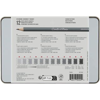 Conte a Paris 12 Assorted Graphite Pencils Drawing Set
