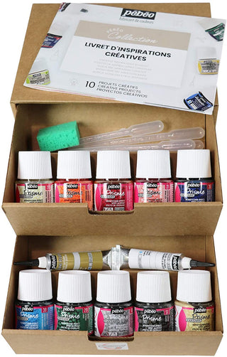 Pebeo Fantasy Prisme Collection Set 10 x 45ml & Accessories
