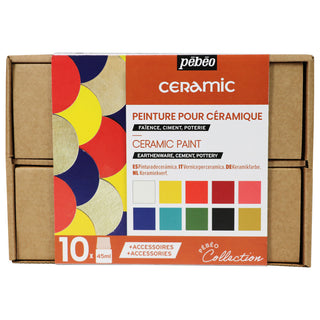 Pebeo Ceramic Collection Set 10 x 45ml & Accessories