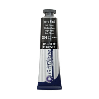 Daler Rowney Aquafine Gouache 15ml - 034 Ivory Black