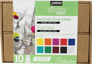 Pebeo Vitrea 160 Collection Set 10 x 45ml & Accessories