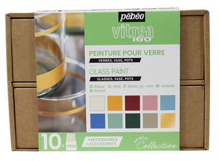 Pebeo Vitrea 160 Collection Set 10 x 45ml & Accessories