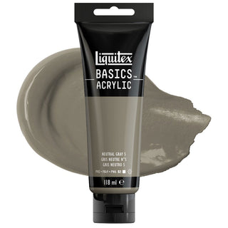 Liquitex Basics Acrylic Colour 118ml - 599 Neutral Gray 5