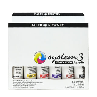 Daler Rowney System 3 Heavy Body Acrylic Process Set 6 x 59ml
