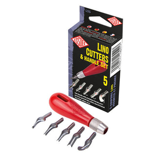 Essdee Lino Cutters & Handle Set of 5