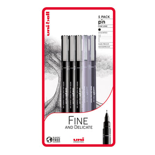 Uni-Ball Pin Fine and Delicate Drawing Pen Set of 5