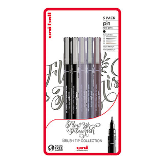 Uni-Ball Pin Flow & Flourish Drawing Pen Set of 5