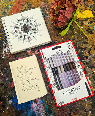 Uni-Ball Pin Creative Strokes Drawing Pen Set of 8