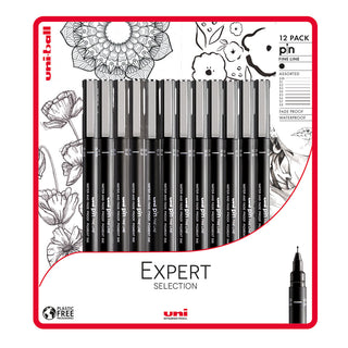 Uni-Ball Pin Expert Selection Fine Line Pen Set of 12