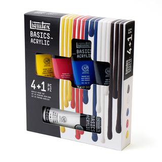 Liquitex Basics Acrylic Colour Set 4 x 75ml + 1 x 118ml