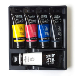 Liquitex Basics Acrylic Colour Set 4 x 75ml + 1 x 118ml