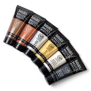 Liquitex Basics Acrylic Metallics & Iridescents Set 6 x 22ml