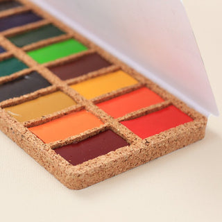 Viviva Watercolour Original 16 Colours Set on Cork Palette