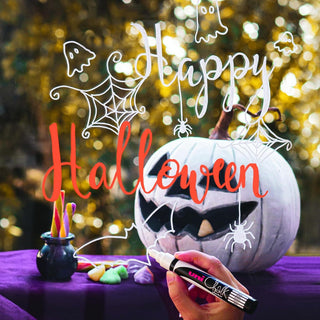 Uni-Ball PWE-5M Liquid Chalk Markers Halloween Set 4pc