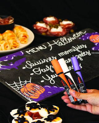 Uni-Ball PWE-5M Liquid Chalk Markers Halloween Set 4pc