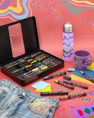 POSCA Paint Markers Groovy Colours Collection Tin Set 20pc