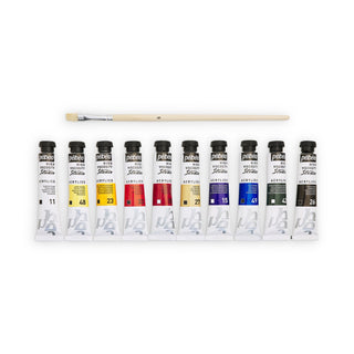 Pebeo Studio High Viscosity Acrylics Set 10 x 20ml Tubes with Brush