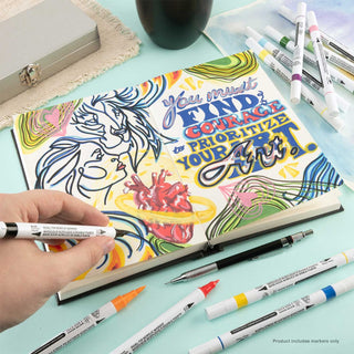 Royal & Langnickel Dual-Tip Acrylic Markers 12pc Primary + Neon Set