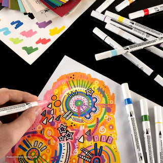 Royal & Langnickel Dual-Tip Acrylic Markers 12pc Primary + Neon Set