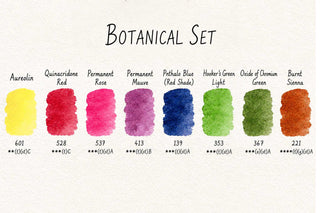 Daler Rowney Artists Watercolour Botanical Collection 8 x Half Pans