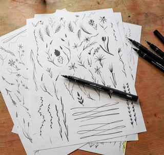 Uni-Ball Pin 8 Drawing & Writing Fineliner Pens Set, Deep Black