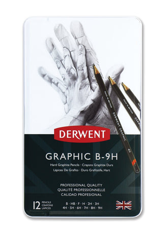 Derwent Graphic Pencils Hard 12 Tin (B-9H)
