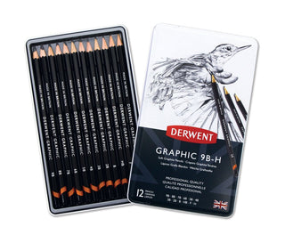 Derwent Graphic Pencils Soft 12 Tin (9B-H)