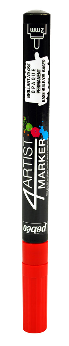 Pebeo 4Artist Oil Based Marker Pen 2mm Round Nib - Red