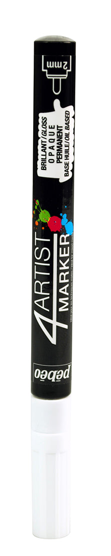 Pebeo 4Artist Oil Based Marker Pen 2mm Round Nib - White