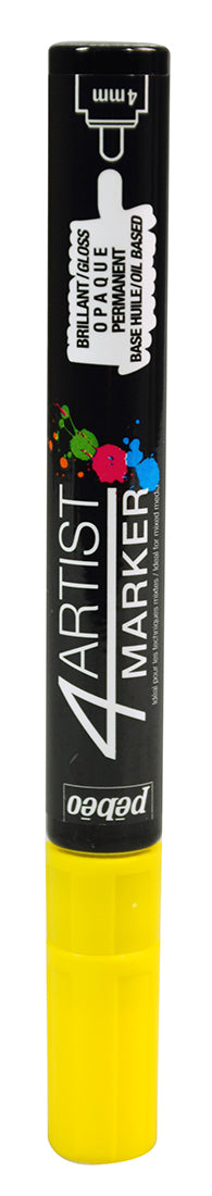 Pebeo 4Artist Oil Based Marker Pen 4mm Round Nib - Yellow