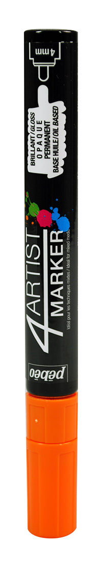 Pebeo 4Artist Oil Based Marker Pen 4mm Round Nib - Orange