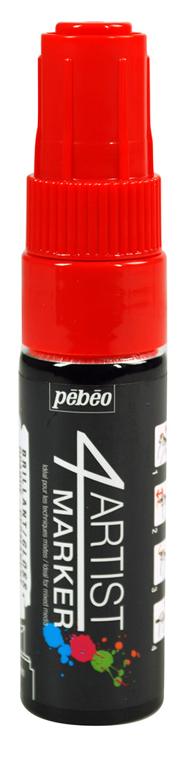 Pebeo 4Artist Oil Based Marker Pen 8mm Chisel Nib - Red