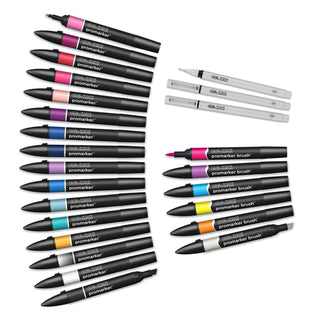 Winsor & Newton Promarker Modern Lettering Set in Wallet 25+1pc