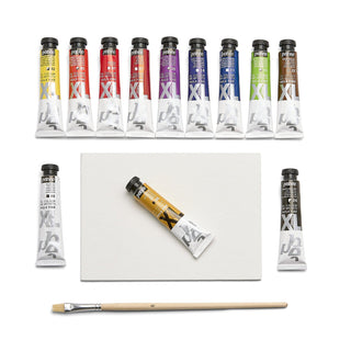 Pebeo Oil Basic Colours Set 12 x 20ml & Accessories