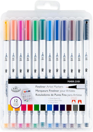 Royal & Langnickel Watercolour Fineliner Markers Set of 12