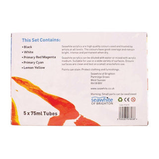 Seawhite of Brighton Acrylic Paint Set of 5 x 75ml