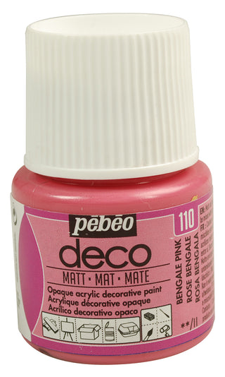 Pebeo Deco Matt Acrylic Paint 45ml - 110 Bengale Pink