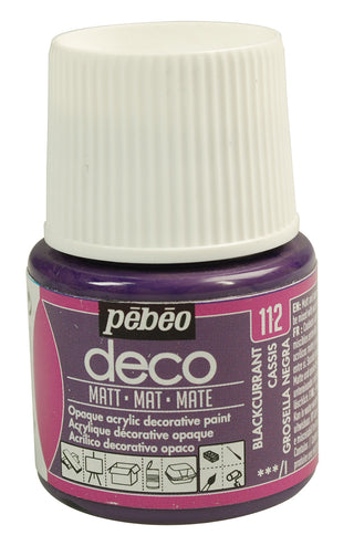 Pebeo Deco Matt Acrylic Paint 45ml - 112 Blackcurrant