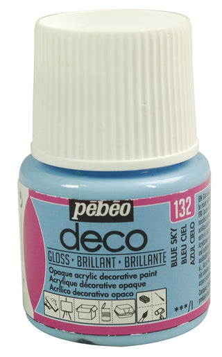Pebeo Deco Gloss Acrylic Decorative Paint 45ml - 132 Sky Blue