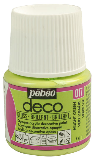 Pebeo Deco Gloss Acrylic Decorative Paint 45ml - 017 Light Green
