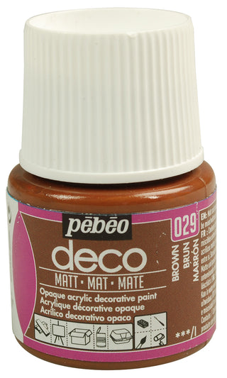 Pebeo Deco Matt Acrylic Paint 45ml - 029 Brown
