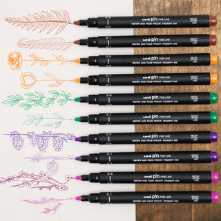 Uni-Ball Pin Manga Colour Fineliner Pen Set 8pc