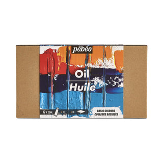Pebeo Oil Basic Colours Set 12 x 20ml & Accessories