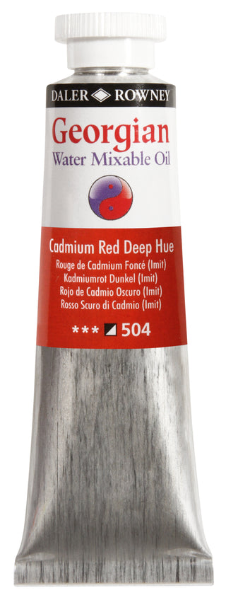 Daler Rowney Georgian Water Mixable Oil Colour 37ml - Cadmium Red Deep Hue