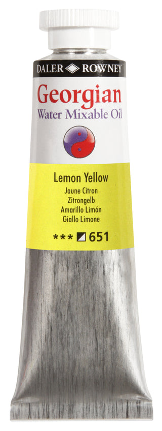 Daler Rowney Georgian Water Mixable Oil Colour 37ml - Lemon Yellow